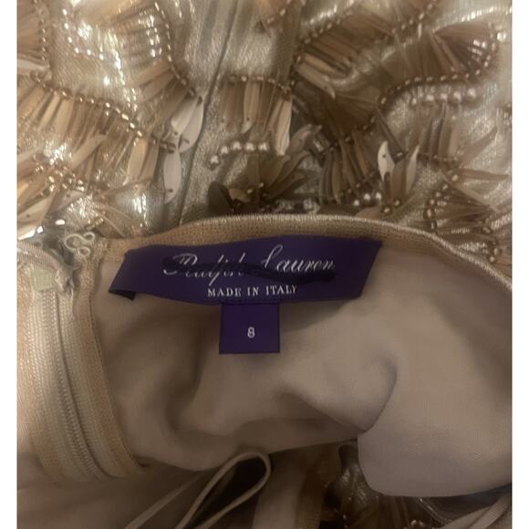 Ralph Lauren Purple Label Women's 8 Gold Annike Halter Embellished Blouse EUC - Picture 6 of 8